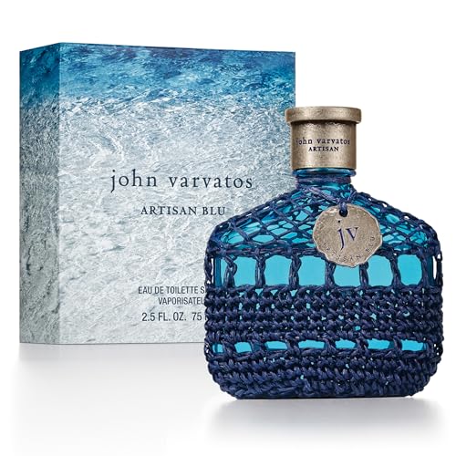 John Varvatos Men's Cologne, Artisan Blu Eau de Toilette EDT Spray, Marine Water Fougere Scent with Notes of Basil, Pine & Geranium, 4.2 fl oz