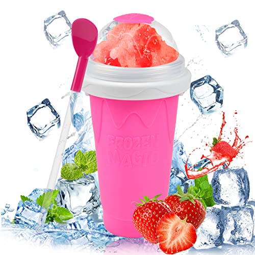 Pipihome Slushy Maker Cup, Taza para Granizados, Magic Frozen Cup, Vaso para helado de granizado, Taza de batido portátil para Niños y Familia Bricolaje (Rosado) Cover