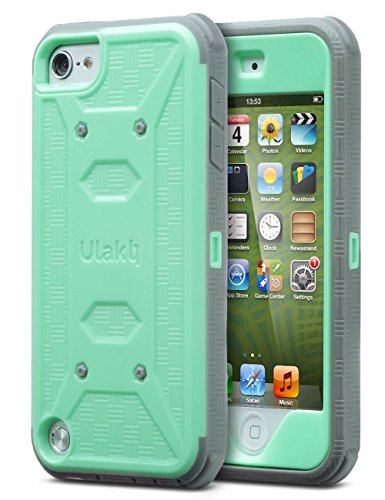ULAK iPod Touch 6th Generation case with Screen Protector, Knox Armor Shockproof Belt Clip Holster Fullbody Protective Case Bumper Hard Cover for Apple iPod Touch 5/6th/7th Generation, Green