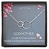 EFYTAL Godmother Gifts From Godchild, 925 Sterling Silver Two Circle Necklace, Proposal Gift For Girl, Baptism Gift for Godparent