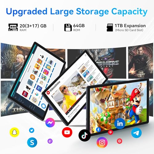 Tablet 10 Inch, Android Tablets, 10GB RAM + 64GB ROM Octa-Core 5000mAh 1280 x 800 HD Touch Screen 5MP + 8MP HD Camera Bluetooth 5.3 Wifi 6 Tablet PC (White) - Image 5