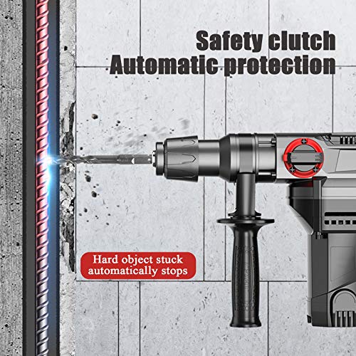 1600W Abbruchhammer Mit SDS-Plus Und 4 Funktionen in 1, SDS-Plus Schlagbohrmaschine, Anti-Vibrationen Am Griff Und… – Bild 6