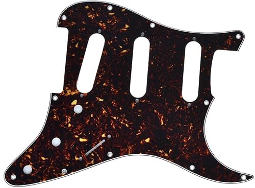 Miniatura 3 de KAISH 11 Agujero STStrat Estilo Pickguard SSS Pick Guard para USAMéxico StratocasterStrat Dark Tortoise