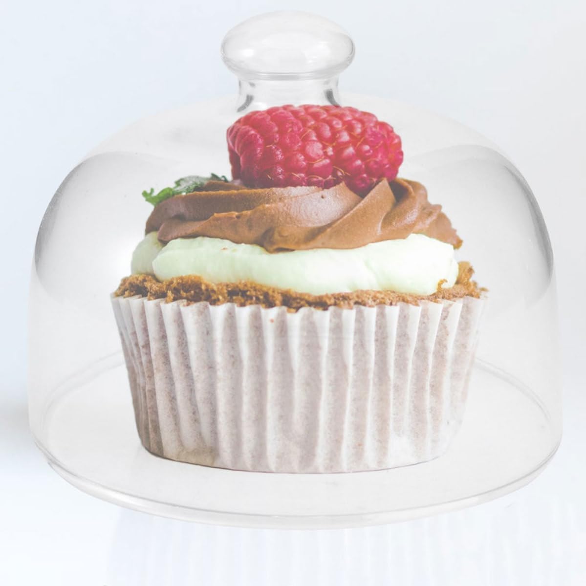 2pcs round Glass Cake Dome Covers for Food and Fruits Dustproof Food Tents with Easy to Clean Design and Everyday Use