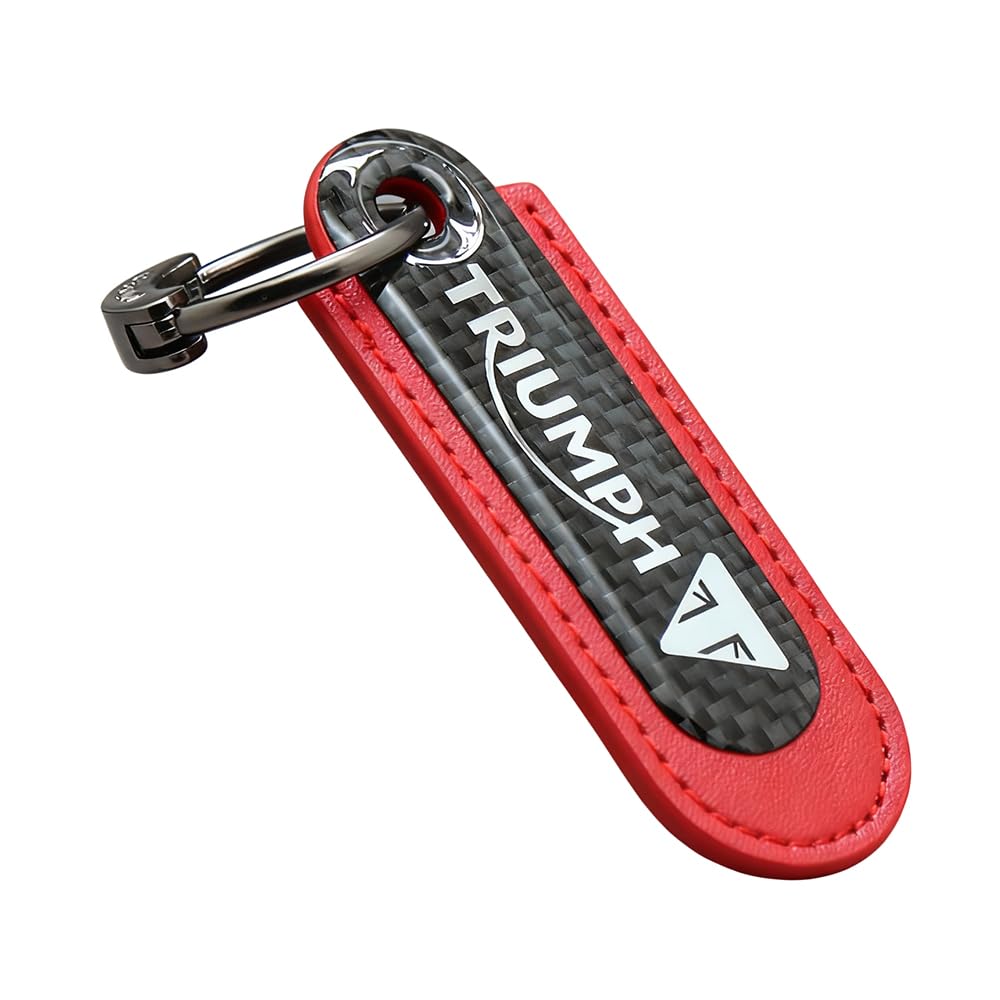Porte-clés moto en cuir Triumph en microfibre et carbone chic