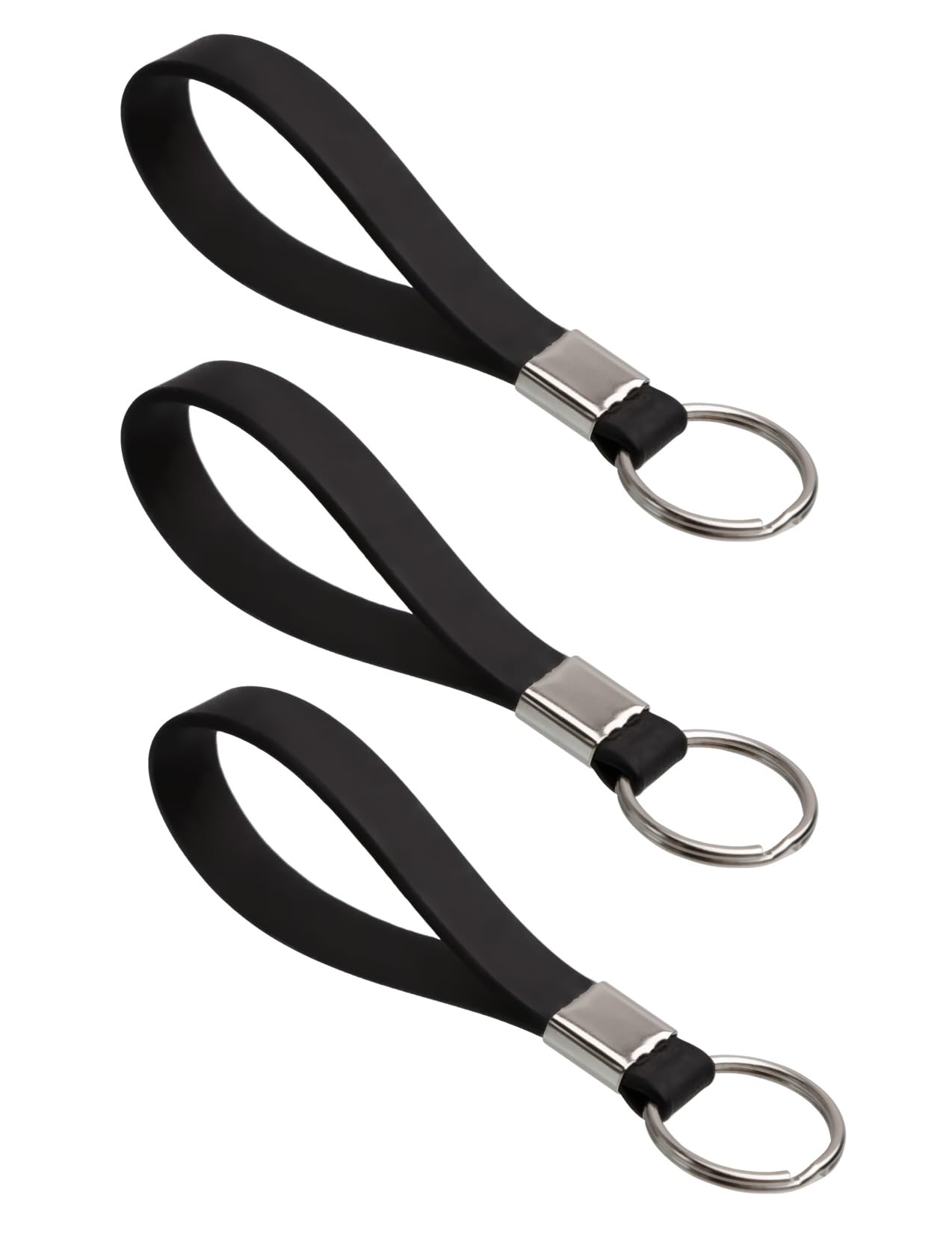 Harts Multi pack of three Heavy Duty Identification Silicon Key Ring loops Fob. (3 Red)