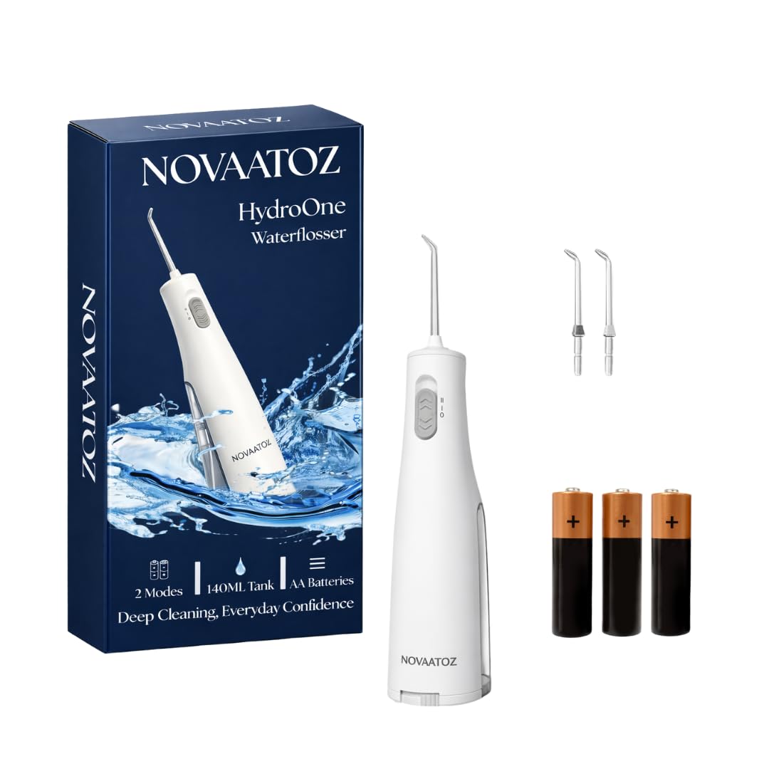 HydroOne Cordless Water Flosser for Teeth Gums Portable Waterproof Oral Irrigator 2 Pressure Modes Rechargeable Battery Travel Friendly
