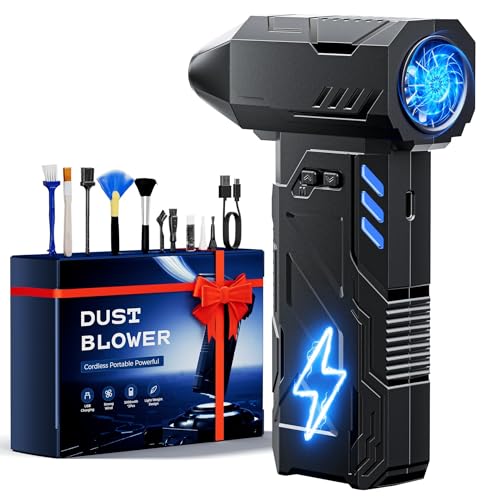 Aria Compressa Elettrico, 180000 RPM Aria Compressa Spray con Batteria da 6000 mAh, kit di Pulizia...