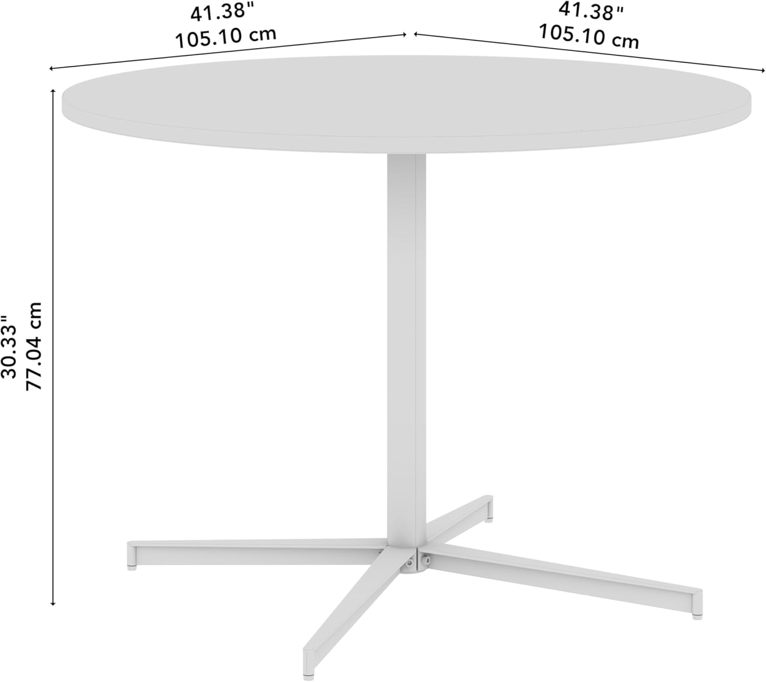 Bush Business Furniture 42-inch Round Conference Table with Metal Base, Circular Meeting Room Desk for 4 Users, Natural Elm