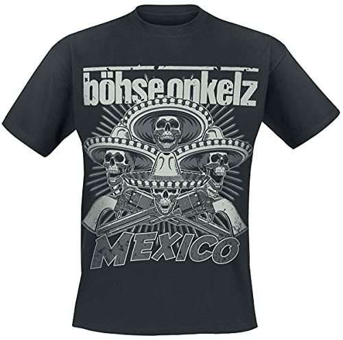 Böhse Onkelz Mexico 2014 Männer T-Shirt schwarz 3XL 100% Baumwolle Band-Merch Bands Totenköpfe