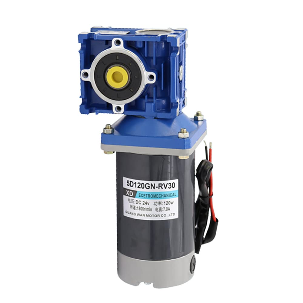 Toplionace Motor Reductor de Engranaje Helicoidal de 120W DC12V 24V, Motorreductor de CC con Engranaje Automático, Rotación del Eje de Bloqueo único, CW CCW, Velocidad Ajustable (DC12V, 420RPM)