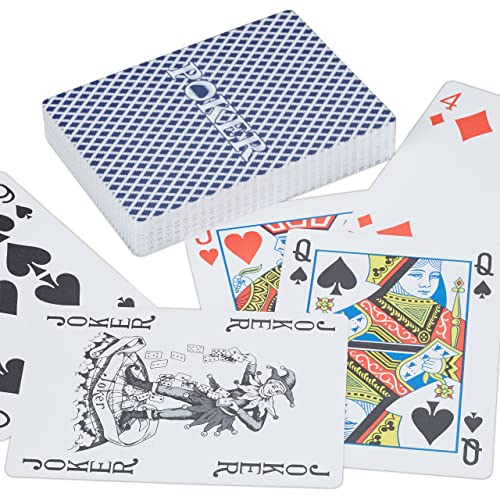 Foto von Relaxdays Profi Pokerkarten aus Kunststoff, wasserabweisendes Kartenspiel, strapazierfähig, 54 Karten, Pokerset, weiß