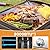 R.W.FLAME 3-Burner Tabletop Propane Gas Grill Stainless Steel Portable Outdoor Griddle,24,000 BTU Compact Flat Top Camping BBQ Grill,347 Sq. In. Cooking Area