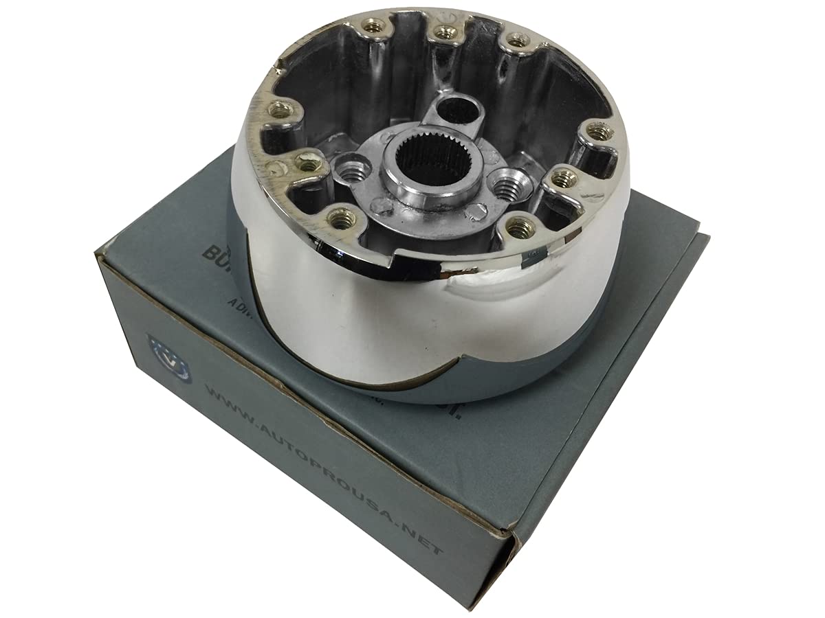 VSW Steering Wheel Hub Adapter 6 Bolt (Chrome) Compatible with 1967-1968 GM Deluxe Wood Wheel Adapter 3930062 SWA1001CHR