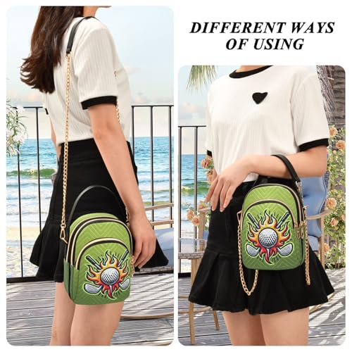 Image of MCHIVER Golf Crossbody Bag for Women Cell Phone Purse Wallet with Removable Chain Shoulder Handbag