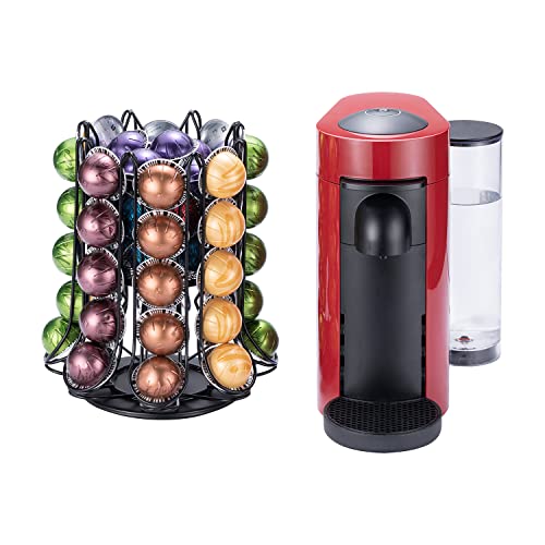 Flagship Vertuo Pod Holder Coffee Pod Organizer For Nespresso Pod Storage With Extra Basket Black Metal(40+ Pods Capacity) #TOP7