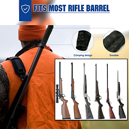 Aolamegs 50 Pack Rifle Muzzle Cover, Black Flexible Latex Rifle Barrel Cover, Perfect Gun Maintenance Accessories for Keeping Your Rifle Barrel Clean and Dry