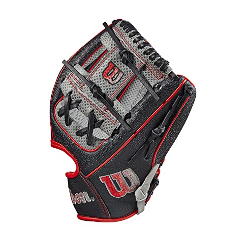 Wilson 2023 A2000® Sc1975Ss 11.75” Infield Baseball Glove - Right Hand Throw, Black/Grey/Red #TOP4