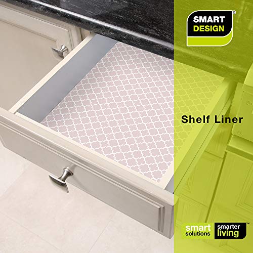 Smart Design Adhesive Shelf Liner - 18 Inch X 120 Feet Total (Set Of 6 Rolls) - Drawer Cabinet Paper - Kitchen - Chantilly Blush #TOP6