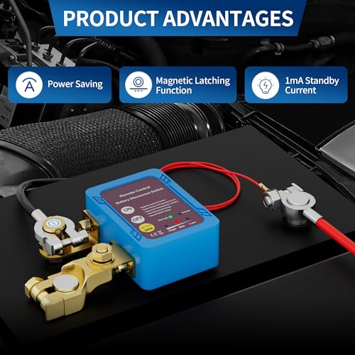 RVBOATPAT Remote Battery Disconnect Switch 12V/24V 240A Kill Switch Automatic Power Shut Off Switch Remote Control Switch for Auto Car Truck Boat