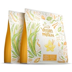 Veganes Proteinpulver | Vanille | 1.2kg Eiweißpulver | Premiumqualität Protein | Made in Germany | Alpha Foods