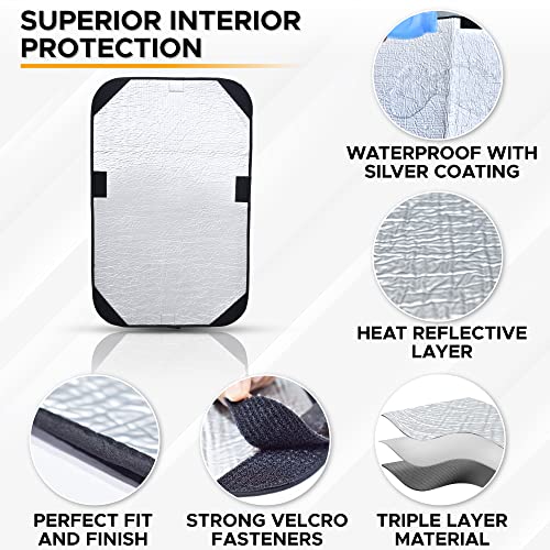 Econour Rv Door Window Shade, Foldable Side Automotive Window Sunshades,Campers Must Have Rv Blinds For Camper Windows To Maintain Privacy & Temperature Inside Trailers- 16"X25" #TOP2