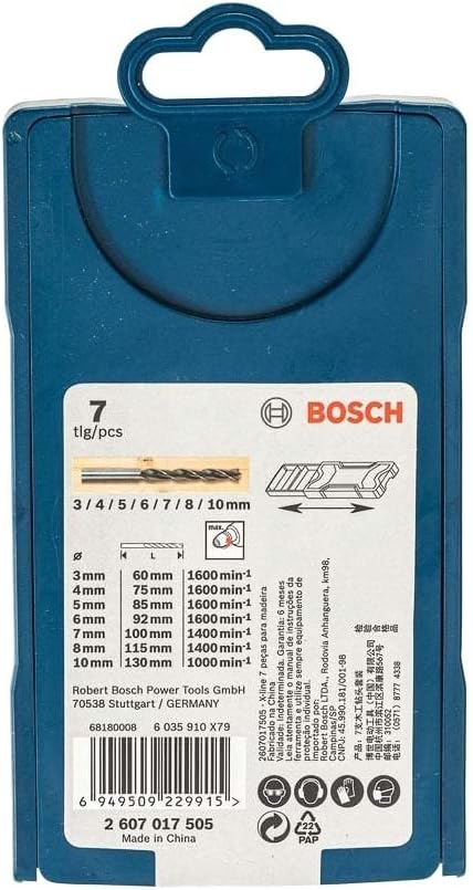 Bosch Jogo de brocas Madeira Mini X-Line 3-10mm 7 peças