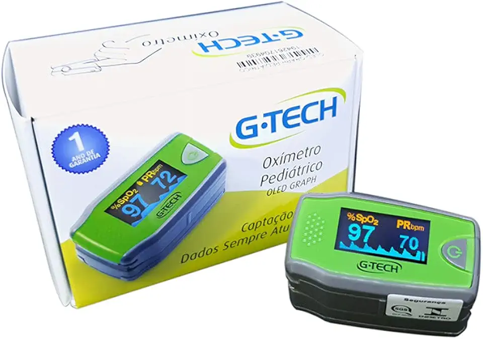 Oxímetro De Dedo infantil Profissional Alto Contraste e Fácil Leitura G-Tech