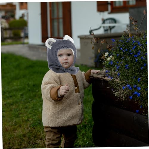 ERINGOGO 1pc Boys and Girls Winter Plush Neck Warmer Scarf Adorable Thicken Loop Shawl for Boys and Girls Soft Plush for Outdoor Activities and Christmas Gifting Deep Gray2