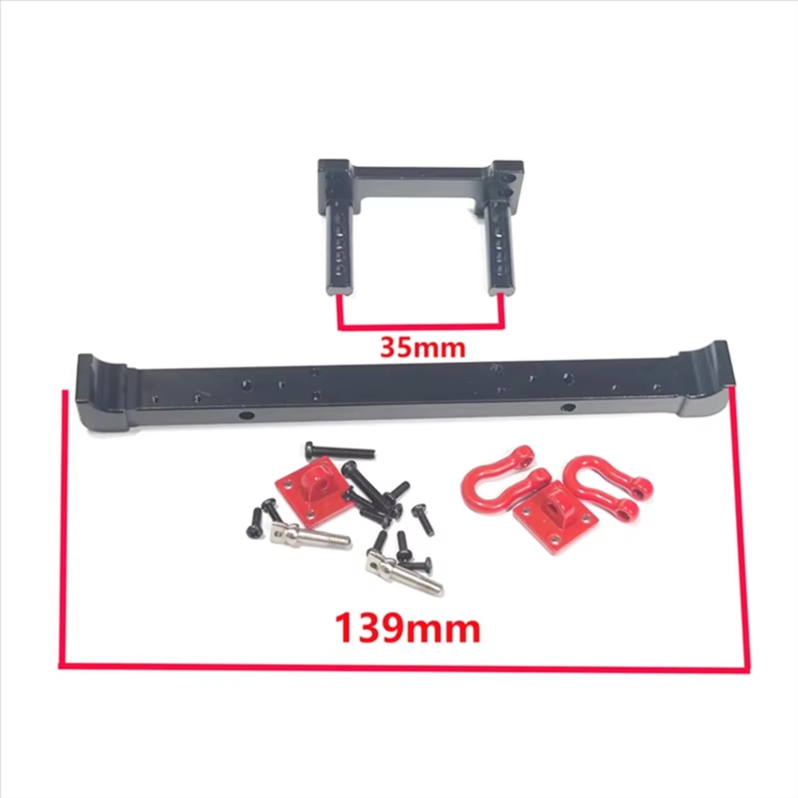 Per Mangniu 128 Per Wrangler Paraurti Lega Alluminio Barra Posteriore Rimorchio Fibbia Automobili RC Aggiornamenti Accessori Componenti Ricambio RC Ricambi Modellismo