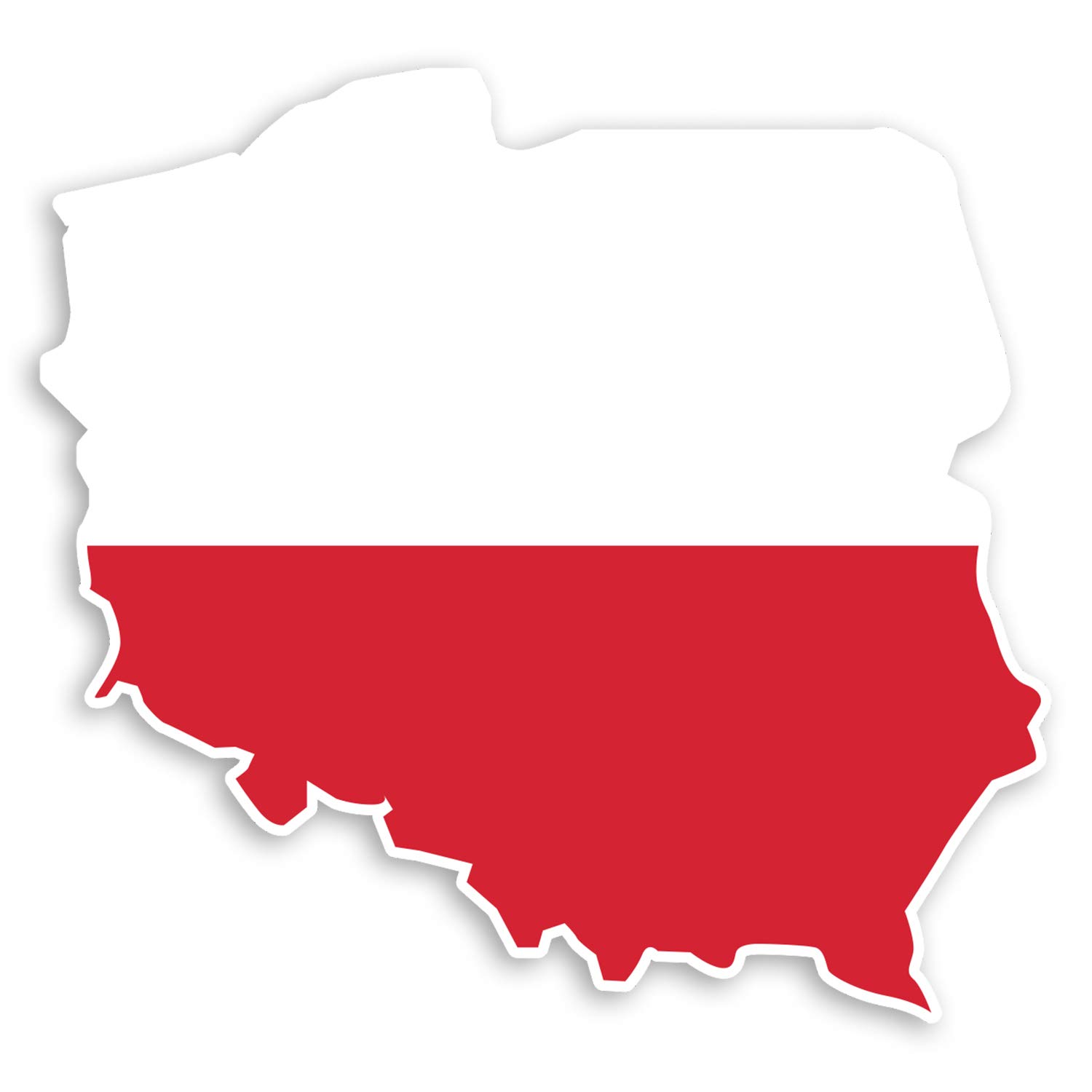 Destination Vinyl Ltd Multi 2 X 10Cm Poland Flag Map Vinyl Stickers - Polish Travel Luggage Sticker #31464 (10Cm Wide)