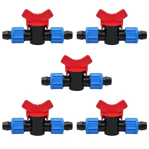 Feelers Válvula de cierre de púas para riego por goteo, conector de válvula de acoplamiento de tubo de goteo de 12 pulgada, accesorio de bloqueo