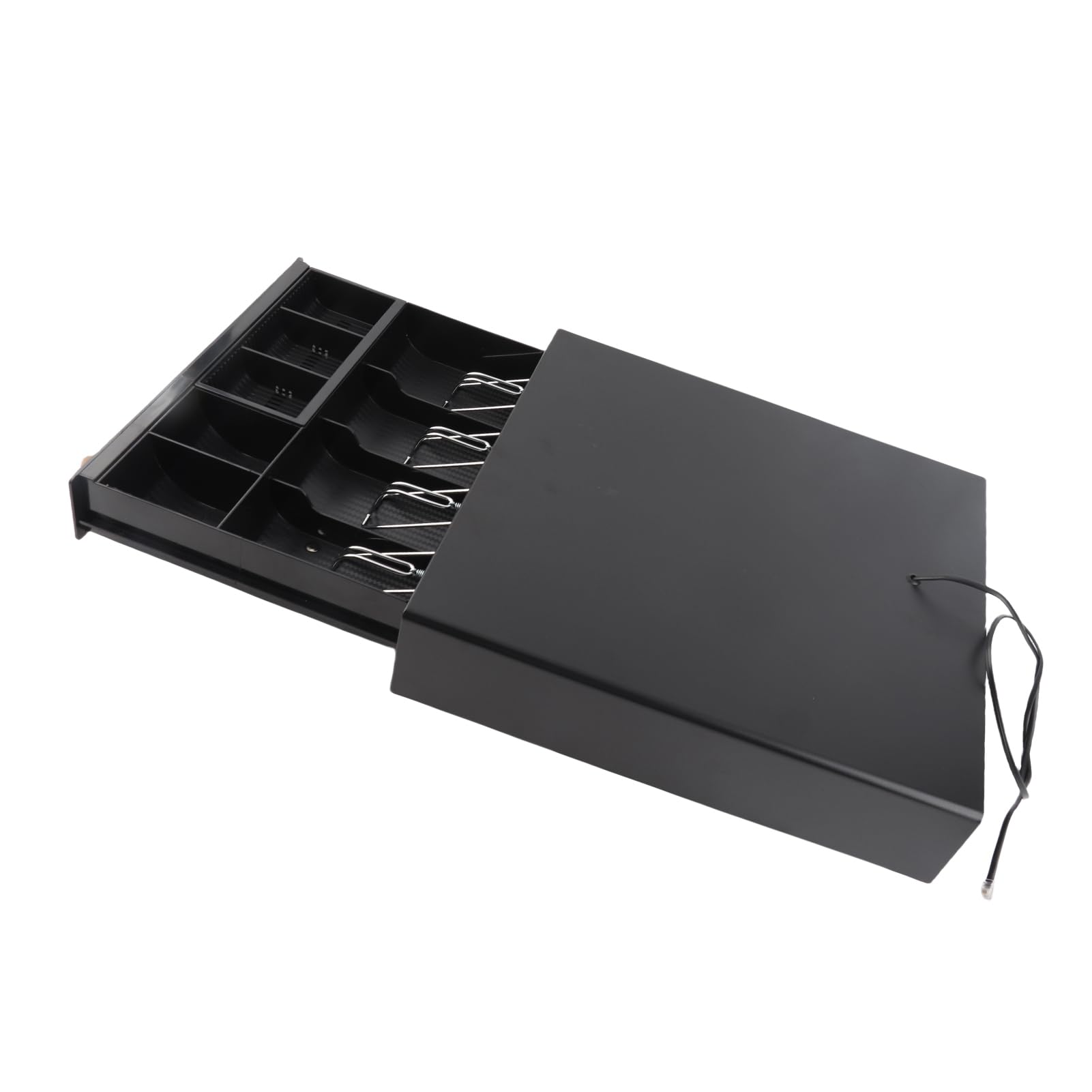 Naroote Cassetto del Registratore di Cassa Vassoio Portamonete in Acciaio Premium per 4 Banconote Apertura Automatica per Supermercato e Commercio DC 12-24V