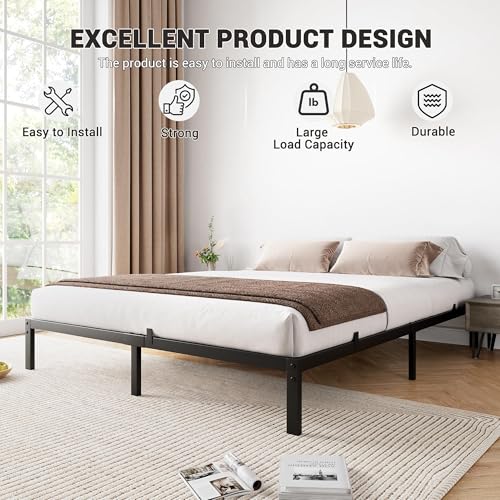 Image of GarveeLife 6 in Twin Heavy Duty Metal Bed Frame with Under-Bed Storage, Noise-Free Mattress Foundation, No Box Spring Needed, Easy Assembly, Strong Weight Capacity