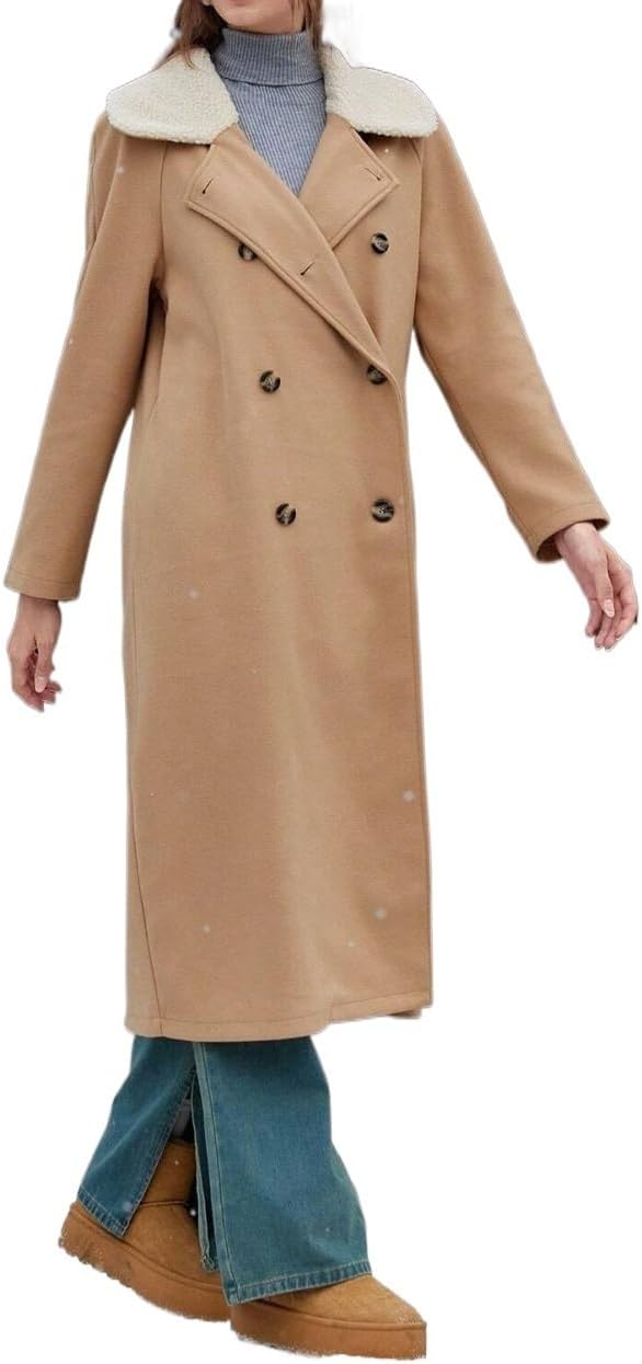 Womens Fashion Trench Outwear Wool Coat Jacket Coat