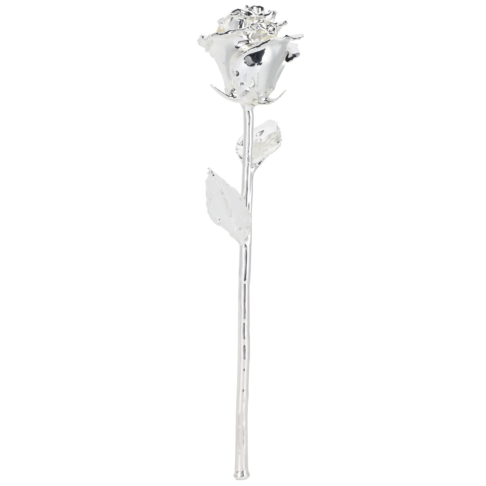 Haofy Collezione di Decorazioni di Fiori di Rosa Artificiali Reali 24K per la Festa della Mamma di Natale Tanabata (SILVER)