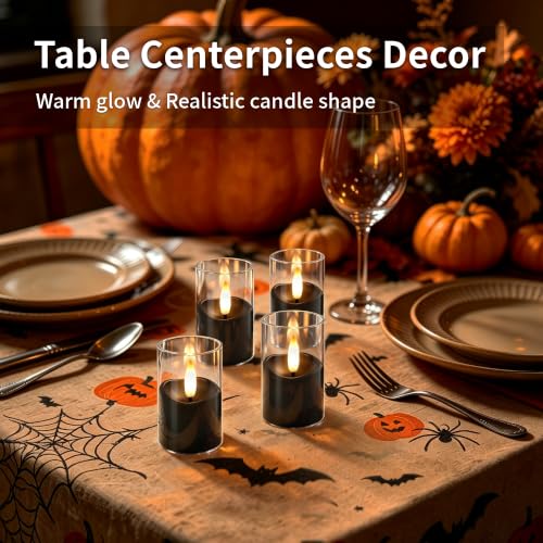 Image of Small Rechargeable Flameless Tea Lights Candles with Timer Remote