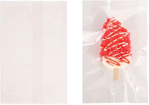Bolsas de plástico transparentes para paletas de hielo/caramelo de grado alimenticio, envases de embalaje de sellado en caliente de 4.7 x 7.5