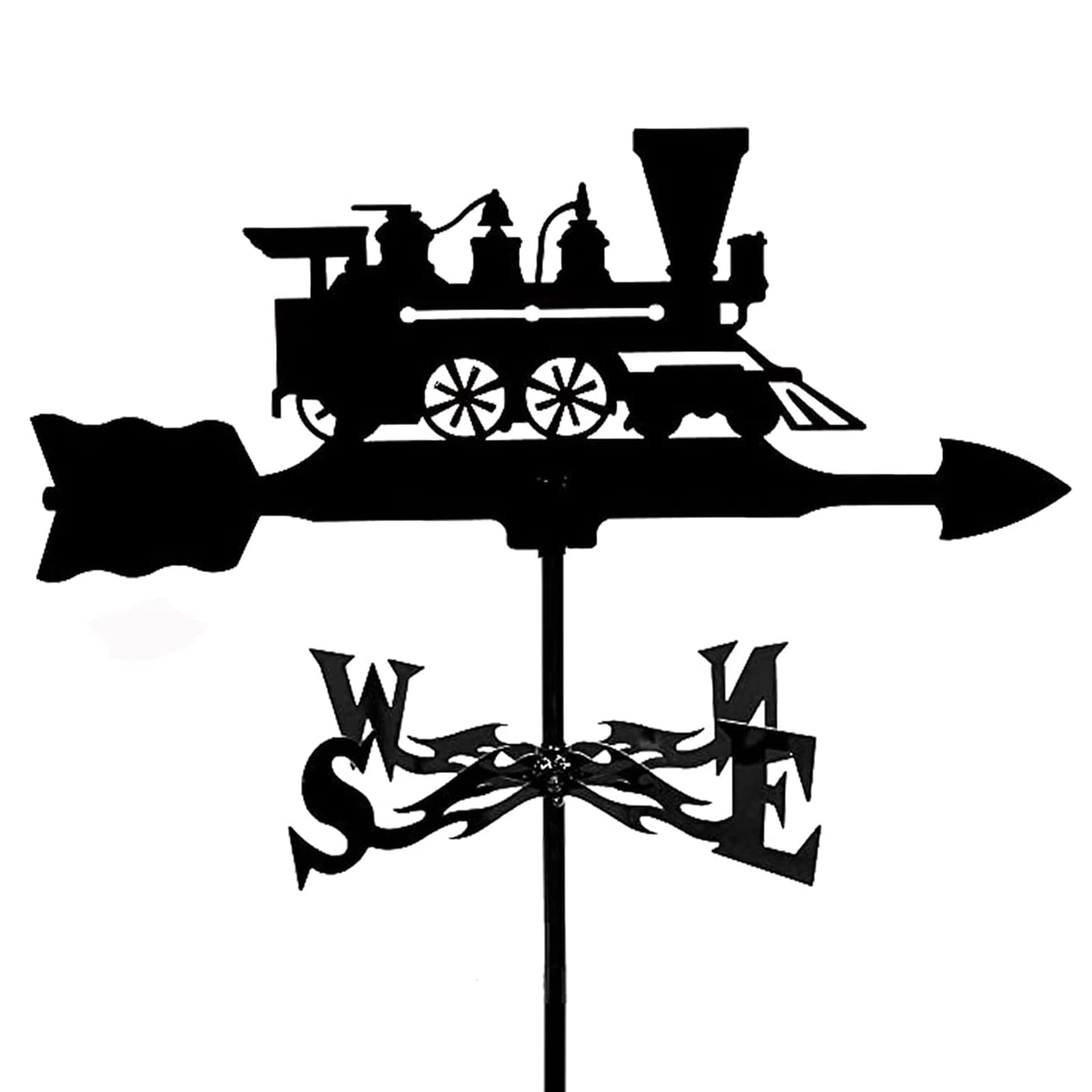WIQUYBML Weather Vane Steam Car Wind Direction Indicator Metal Weathervane Weathercock Home Outdoor Garden Ornament