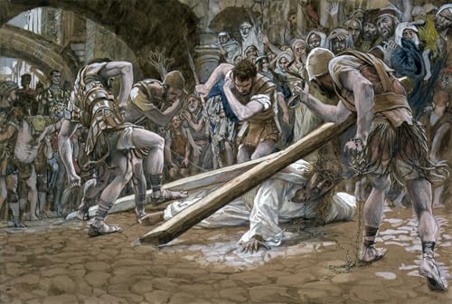 Tableaux posters impression toile Le Christ tombe sous de Jacques 60x90cm décoration