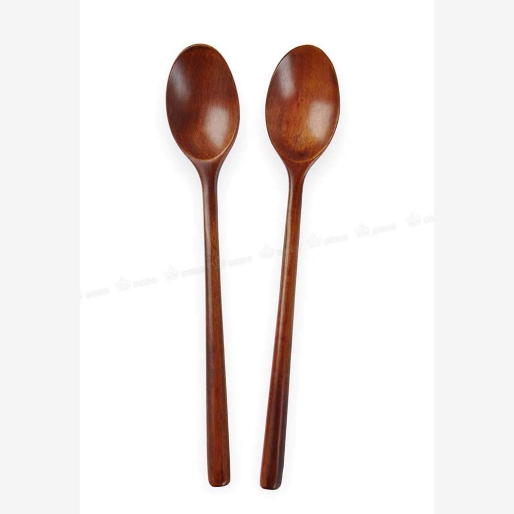 Cuillères à Soupe Cuillères Cuillère à Soupe en Bois Vaisselle écologique Ensemble de cuillères en Bois Ellipse Naturel Cuillère à Soupe Cuillère de Service,(5pcs)