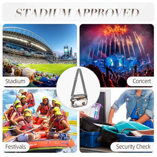 Image of Clear Bag Stadium Approved, Clear Crossbody Bag Purses for women for Concert, Sports, Festivals