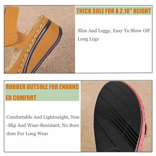 Casual Plus Size Adjustable Open Toe Low Platform Wedge Sandals, Outdoor Summer Beach Non-slip Breathable Sandals, for Outdoor, Daily, Party, Wedding, Work, Leisure, Party, Office3