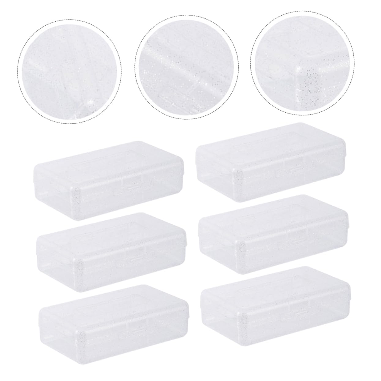 Set 6 Astucci Trasparenti in Plastica Impilabili Coperchio Rapido, Organizer per Cancelleria per Studenti e Insegnanti, Porta Penne e Matite per Scuola e Ufficio