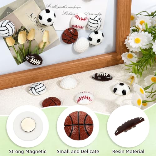 12 imanes decorativos de baloncesto para refrigerador miniatura 3