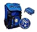 ZAINO SCUOLA INTER estensibile ORIGINALE NUOVA COLLEZIONE NEROAZZURRO calcio tifoso + ASTUCCIO 3 PIANI ZIP COMPLETO + omaggio pallone + omaggio penna glitterata + omaggio segnalibro