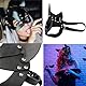 WUUDOA Halloween KatzeMaske Damen Sexy Leder Maske Maskenball Augenmaske PU Leder Catwoman Maske Kopfmaske Bondage Fetisch SM SexSpielzeug Maske catwoman kostüm damen venezianische maske damen herren