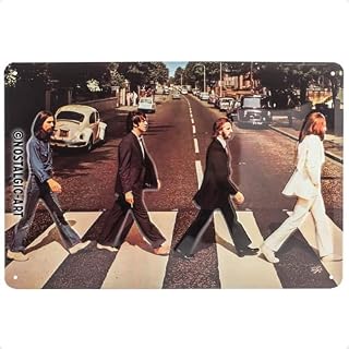 Nostalgic-Art Plaque Vintage Fab4 – Abbey Road – Idée de Cadeau pour Les Fans des Beatles, en métal, Design Retro pour… - Les Beatles, Paul McCartney, John Lennon, RIngo Starr, George Harrison