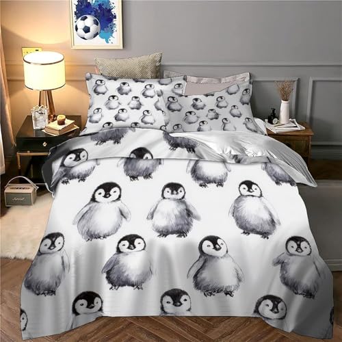 Housse de couette pingouin 140x200 en microfibre pour lit enfant - 6
