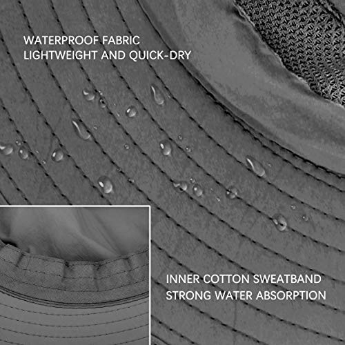 Jane Shine Outdoor Sun Hat Quick-Dry Breathable Mesh Hat Camping Cap Dark Gray